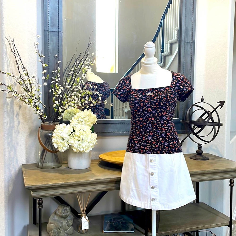 Abercrombie and fitch white denim skirt